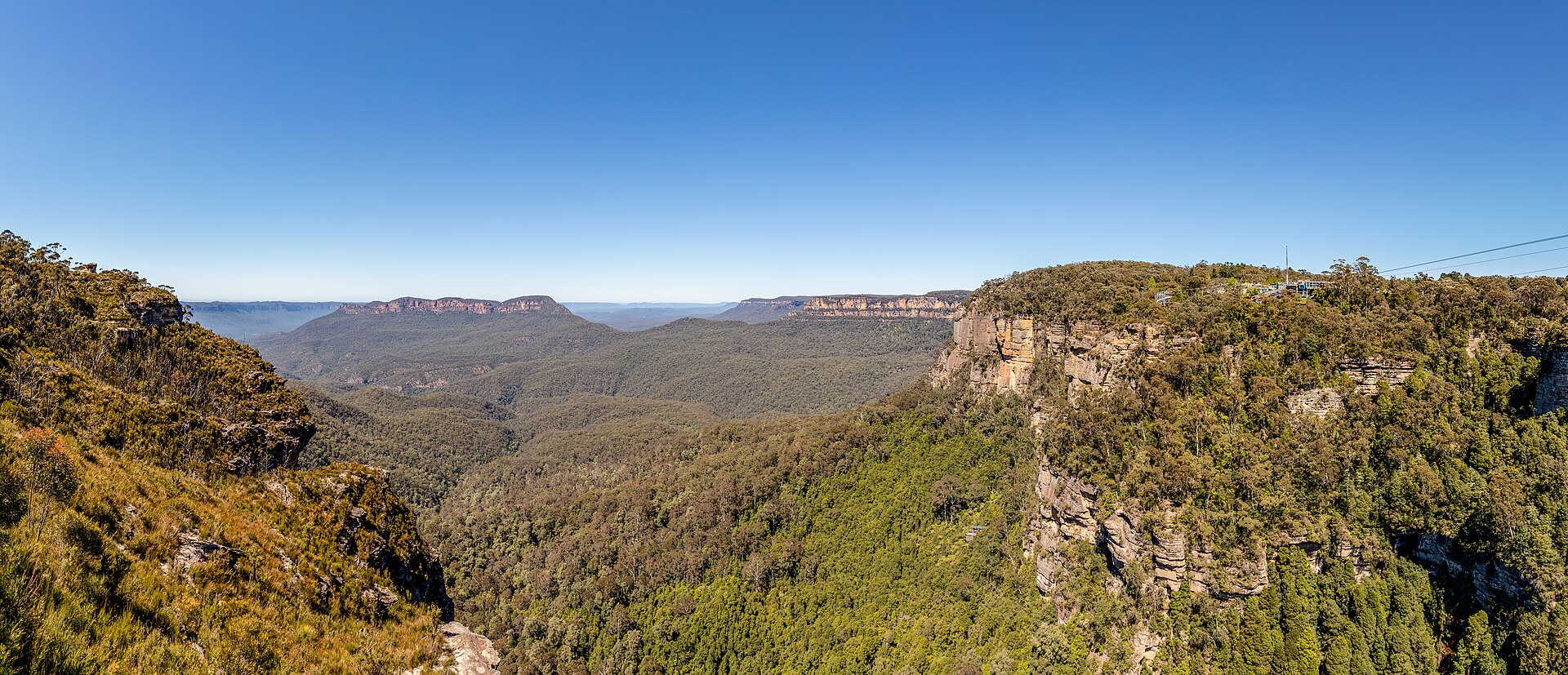 The Jamison Valley from the Katoomba escarpment, ridges receding into blue haze
